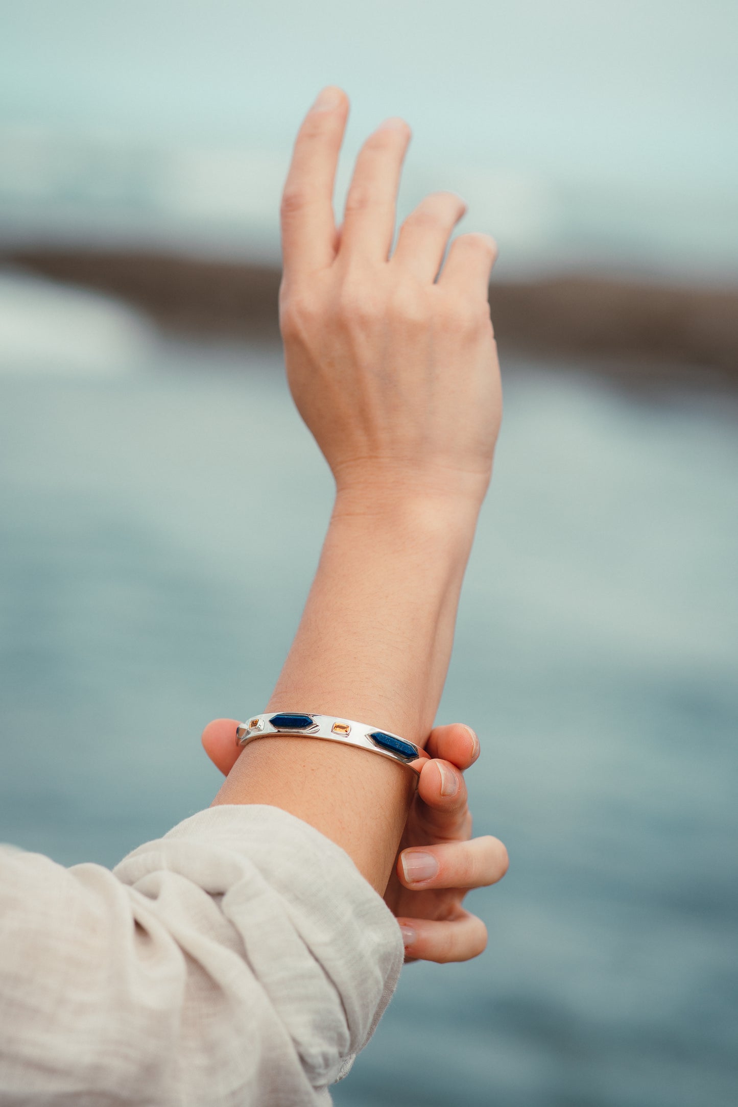Azure Cuff Bracelet — Adjustable One Size